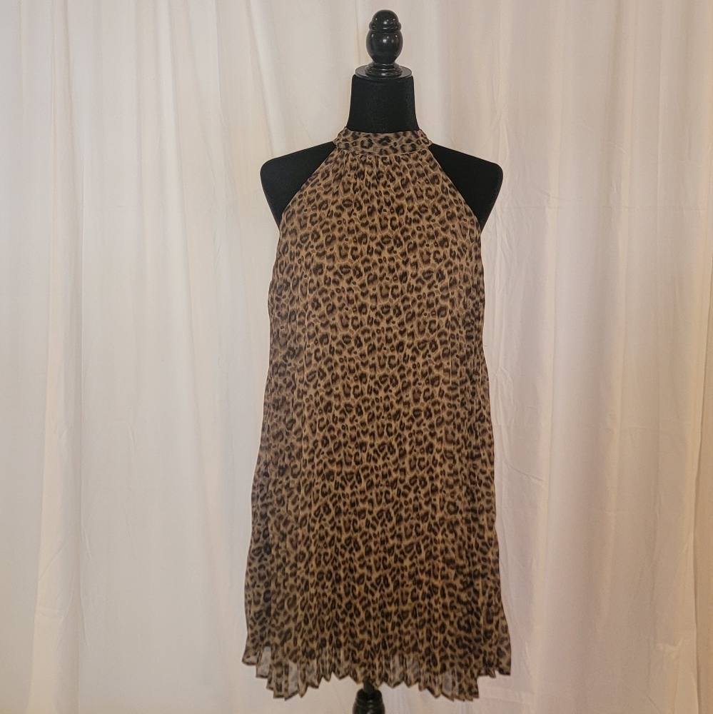 Jealous Tomato Leopard Halter Dress, Large